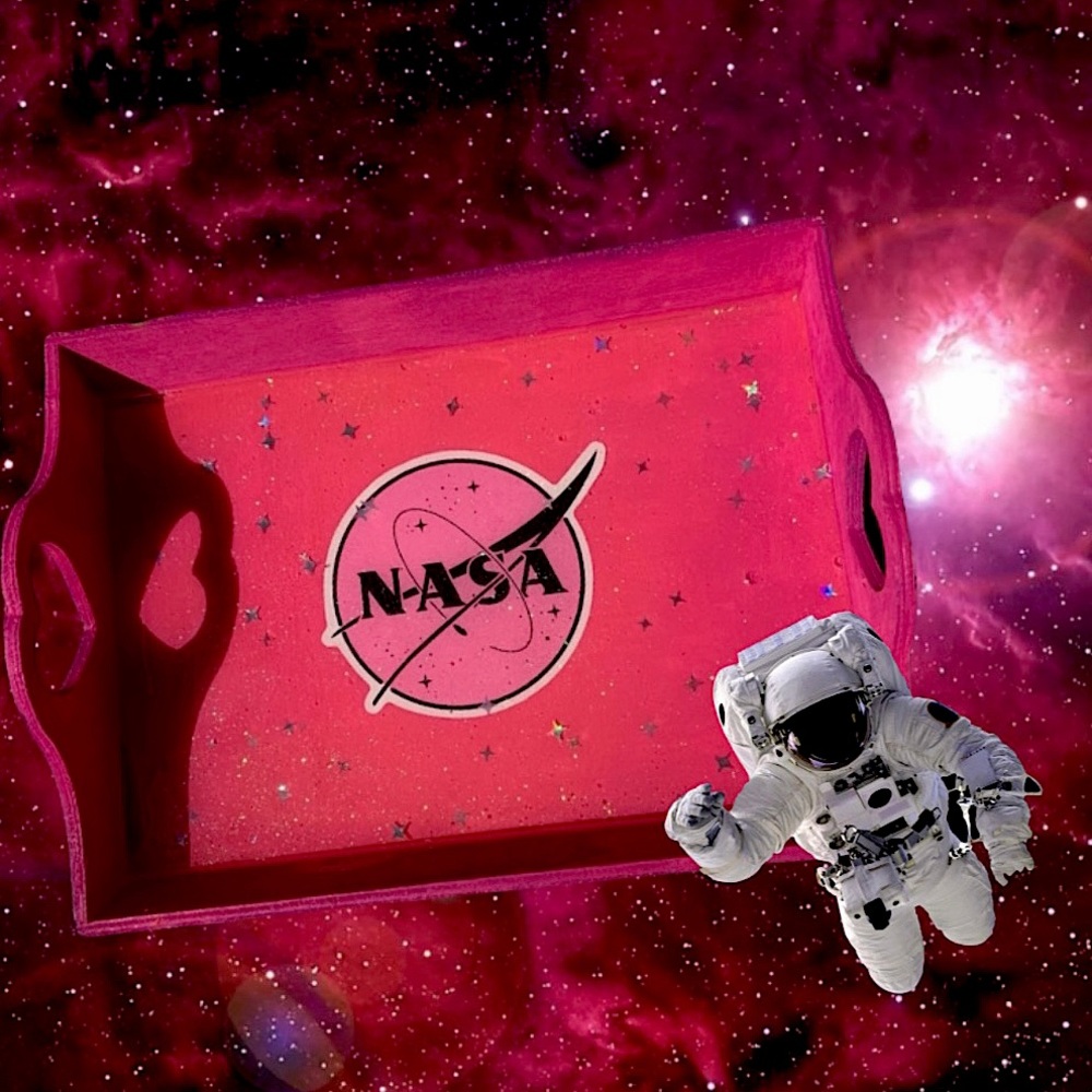 NASA Pink Glitter Jewelry Tray